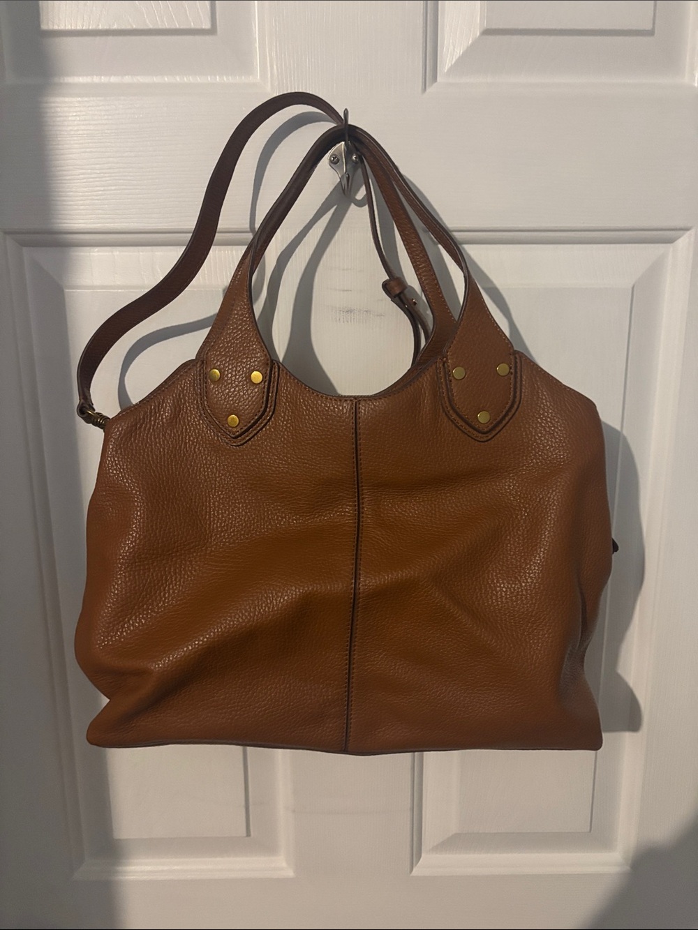 Women's Leather Tote Bag in Cognac Brown